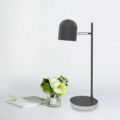 1-Light Table Light Minimalist Style Dome Shape Metal Nightstand Lamps