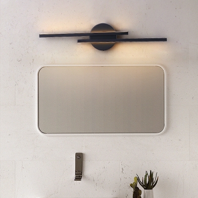 2-Light Vanity Lighting Linear Shape Wall Mounted Mirror Front for Bathroom