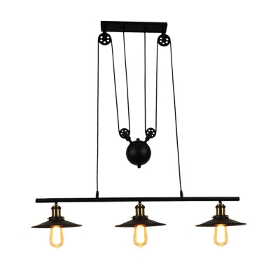 3-Light Hanging Lamp Kit Minimalism Style Cone Shape Metal Pendant Ceiling Lights