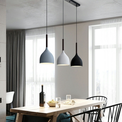 3-Light Pendant Ceiling Lights Modern Style Teardrop Shape Metal Hanging Lamp Kit