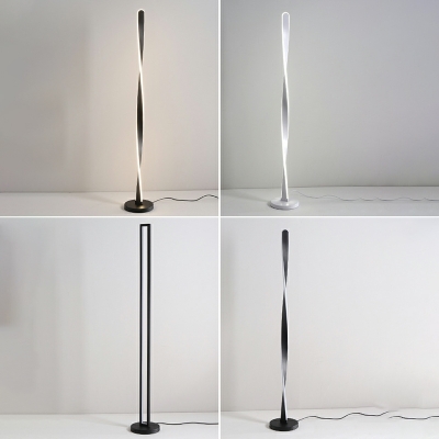 Contemporary Style Standing Lamp Metal with Acrylic Shade LED Stand Up Lamp