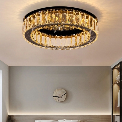 Drum Crystal Flush Mount Ceiling Light Fixtures Minimalism Ceiling Light Fixture for Bedroom