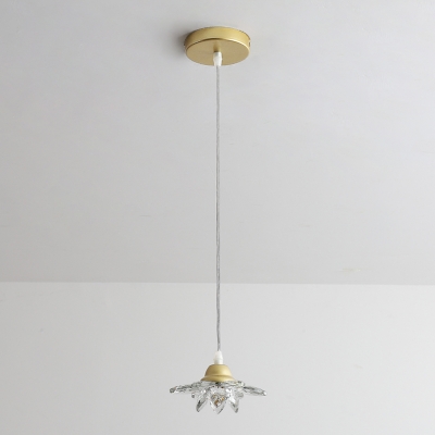 Mid-Century Design Tapered Pendant Light Ribbed Crystal Ceiling Pendant Light