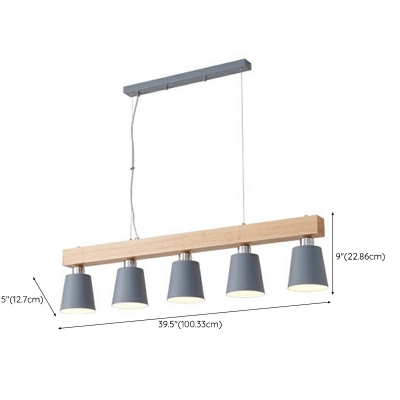 5-Light Pendant Ceiling Lights Minimalism Style Cone Shape Metal Hanging Lamp Kit