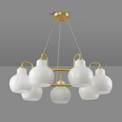 Contemporary Globe Pendant Ceiling Fixture Lamp Metal and Glass Chandelier Hanging Light Fixture