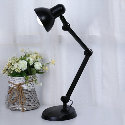 Contemporary Style Nightstand Lamp Single Light Metallic Table Lamp in Black