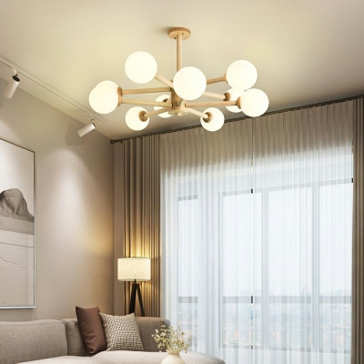 Hanging Light Kit Modern Style Glass Pendant Chandelier for Living Room