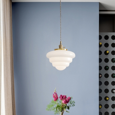Nordic Gyro Tapered Pendant Light Frosted Glass Ceiling Pendant Light