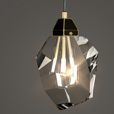 Single Head Crystal Hanging Ceiling Light Brass Modern Farmhouse Pendant Lighting