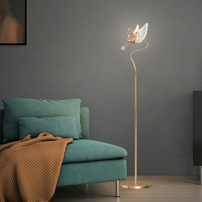 2 Lights Standard Lamps Modern Style Acrylic Floor Lamps for Bedroom