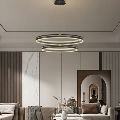 3-Light Chandelier Light Fixture Modernist Style 3-Tier Shape Metal Hanging Lamp