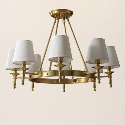 Brass Pendant Lighting Fixtures with Fabric Shade Hanging Pendant Lights