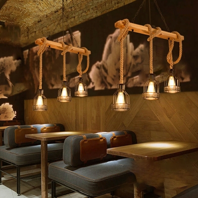 Coffee Bar Chandelier Light Fixtures Wood Hanging Pendant Lights