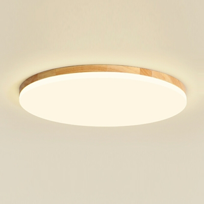 Contemporary Disk Flush Mount Light Fixtures Wood and Acrylic Led Flush Ceiling Lights