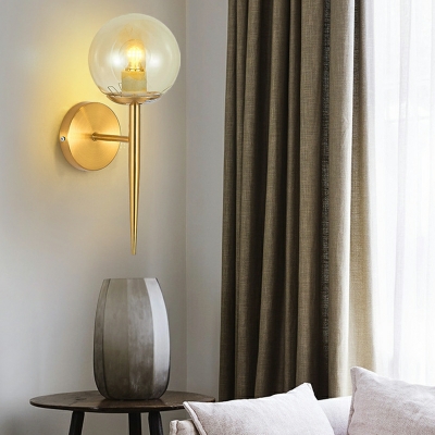 Globe Wall Mounted Light Modern Style Glass Sconce Light for Bedroom
