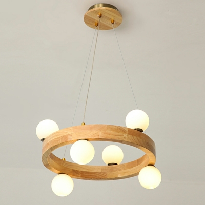 Wood Modern Chandelier Lighting Fixtures Minimalism Hanging Light Fixtures for Living Room