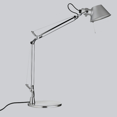 Aluminum Nightstand Lamp Single Bulb Barrel Shape Table Light