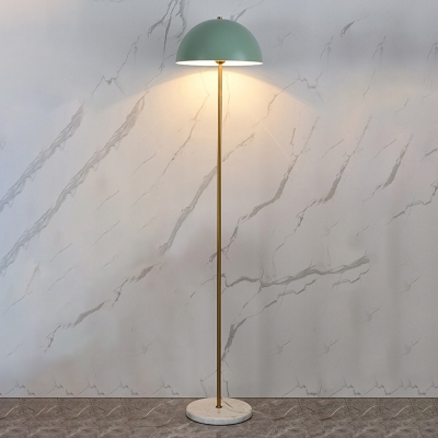 Dome Shape Standing Floor Lamp Single Bulb Metal Floor Lighting