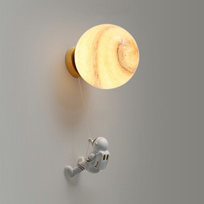 Globe Shade Wall Sconce Lighting Single Bulb Wall Mounted Light Fixture