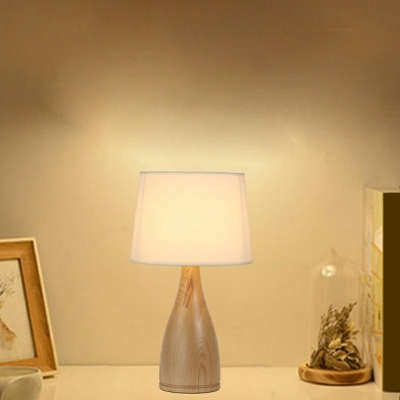 Modernism Conical Fabric and Ceramic Table Lamp Night Table Lamps for Bedroom