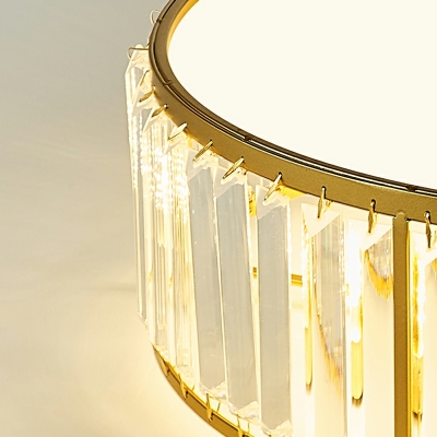 Traditional Drum Flush Mount Ceiling Light Fixtures Crystal Panes Flush Mount Lamp