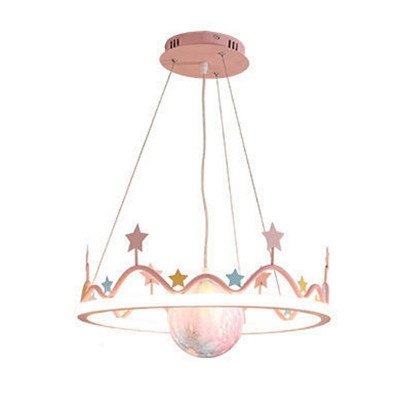 2-Light Chandelier Light Fixture Modernist Style Ring Shape Metal Hanging Lamp