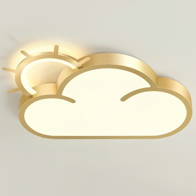 2-Light Flush Light Fixtures Kids Style Cloud Shape Metal Ceiling Mounted Lights