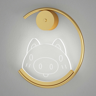 Animals Modern Wall Mounted Light Fixture Creative Sconce Light for Kid's Room