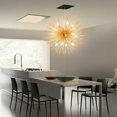 Globe Metal Chandelier Lighting Fixtures Modern Multi Pendant Light for Living Room