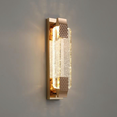 Golden Wall Sconce Lighting with Crystal Shade Wall Mounted Light Fixture