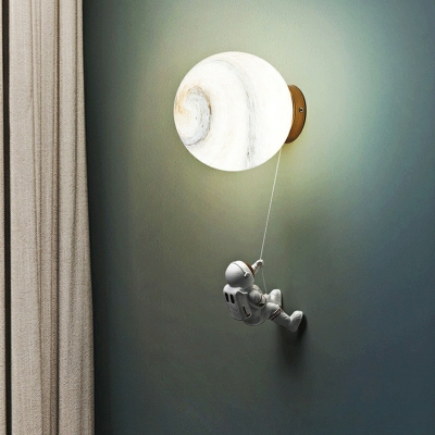 Moon Shape Wall Sconce Lighting Single Head Sconce Light Fixture for Kid's Bedroom