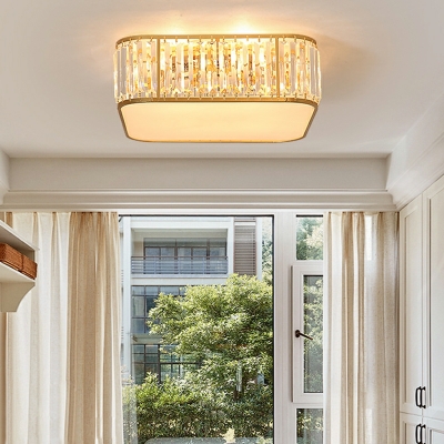 Saure Ceystal Flush Mount Lighting Fixtures Modern Ceiling Mounted Fixture for Living Room