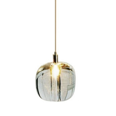 1-Light Ceiling Pendant Light Modern Style Ball Shape Glass Hanging Lamp Kit