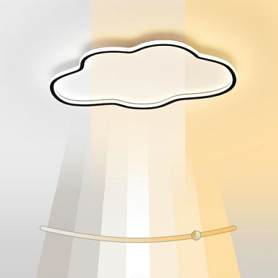 2-Light Flush Mount Lamp Contemporary Style Cloud Shape Metal Ceiling Mounted Fixture