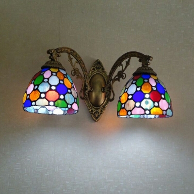 2 Lights Wall Lamp Creative Tiffany Stained Glass Vanity Lights for Bathroom