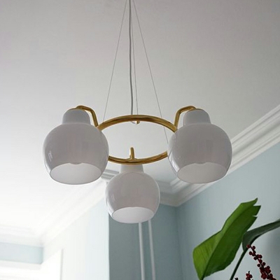 5-Light Chandelier Lights Modernist Style Ball Shape Wood Hanging Ceiling Light