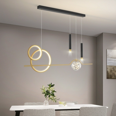 5-Light Pendant Lighting Contemporary Style Geometric Shape Metal Hanging Ceiling Light