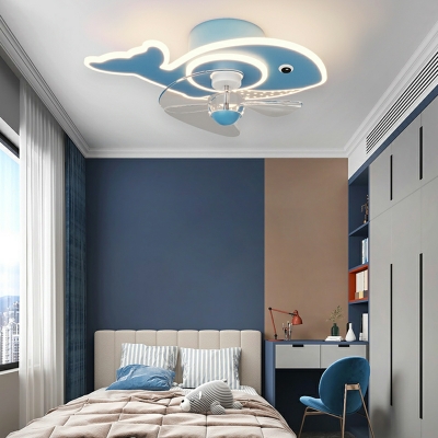 Kid's Bedroom Ceiling Fans Dolphin Acrylic LED Ceiling Light Fixture