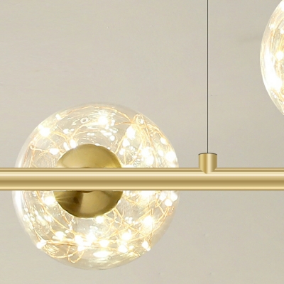 Modern Island Lighting Starry Sky Glass Ball Shape Pendant Light for Dining Room Bar