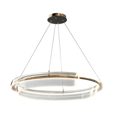Post-Contemporary Circle Ring Chandelier Lighting Acrylic Chandelier Fixture for Living Room