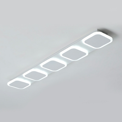 White Acrylic Flush Mount Light Fixture Metal LED Flush Mount Lamp