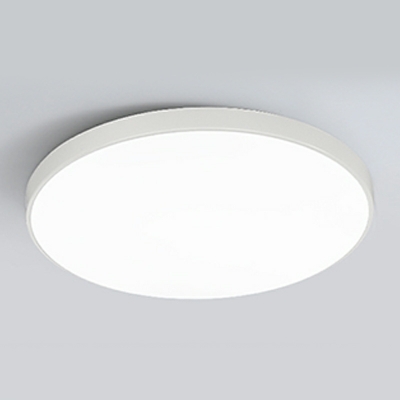 1-Light Flush Chandelier Simplistic Style Round Shape Metal Ceiling Light