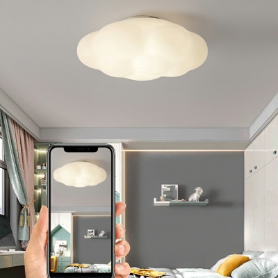 1-Light Flush Mount Lamp Kids Style Cloud Shape Metal Ceiling Mounted Fixture