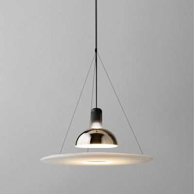 1 Light Hanging Ceiling Lights Modern Saucer Shape Metal Pendant Lamps