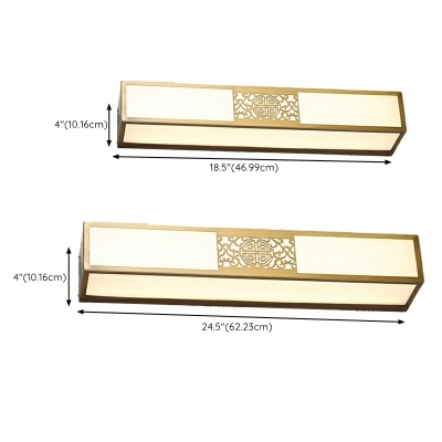 1-Light Sconce Lights Modern Style Rectangle Shape Metal Wall Mounted Lamps