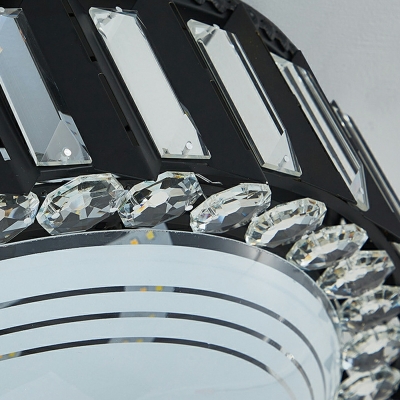 2-Light Flush Light Fixtures Modernist Style Drum Shape Metal Ceiling Mounted Lights