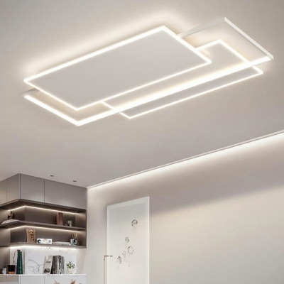 3-Light Flush Light Fixtures Minimalism Style Geometric Shape Metal Ceiling Mounted Lights
