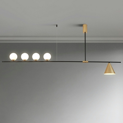 5-Light Suspension Light Contemporary Style Cylinser Shape Metal Island Pendants