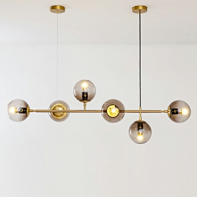 6-Light Pendant Lighting Fixtures Industrial Style Sphere Shape Metal Hanging Island Lights