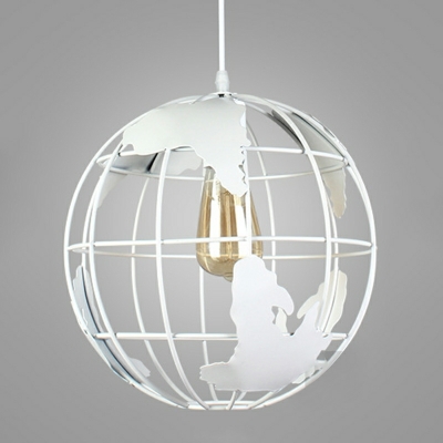 Contemporary Geometric Light Pendant Metal Wire Cage Lamp Shade